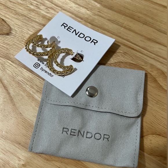 Rendor Victoria Twisted Hoop Earrings, 18k Gold Plated - Picture 2 of 5